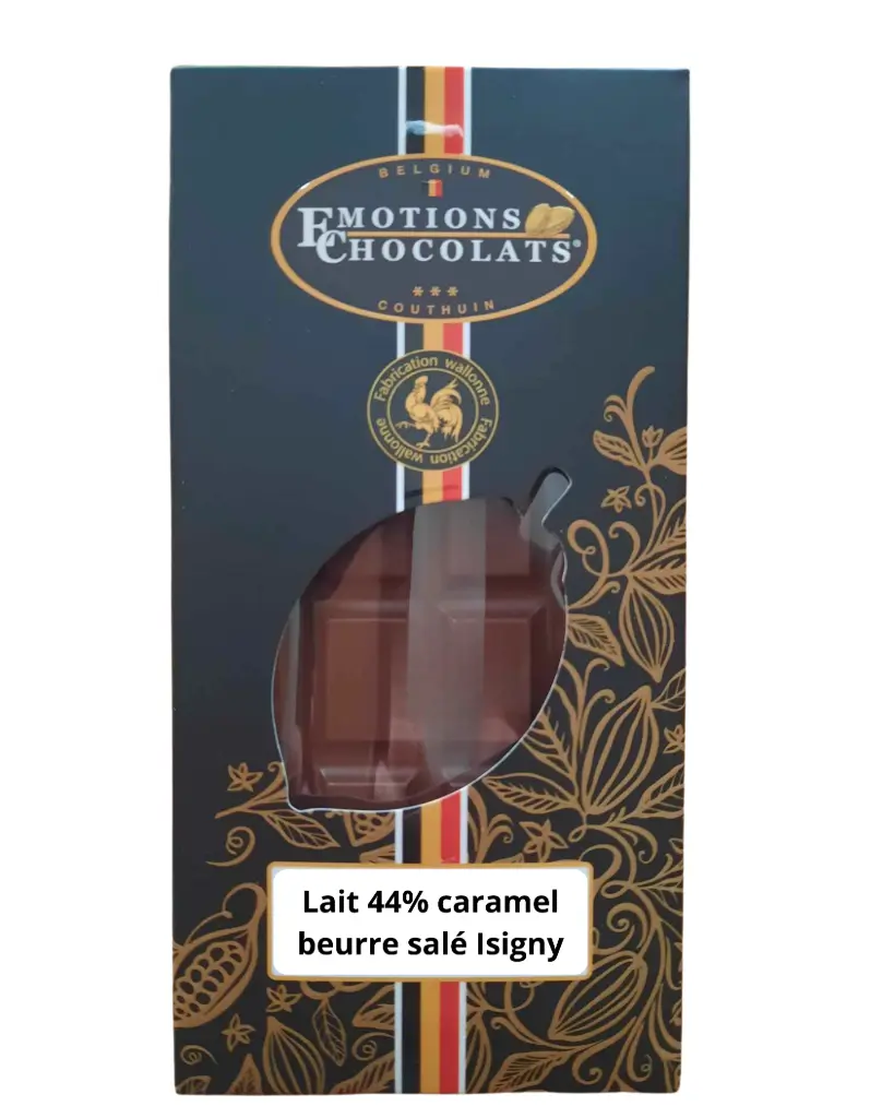 Tablette lait 44% éclats caramel beurre salé d'Isigny