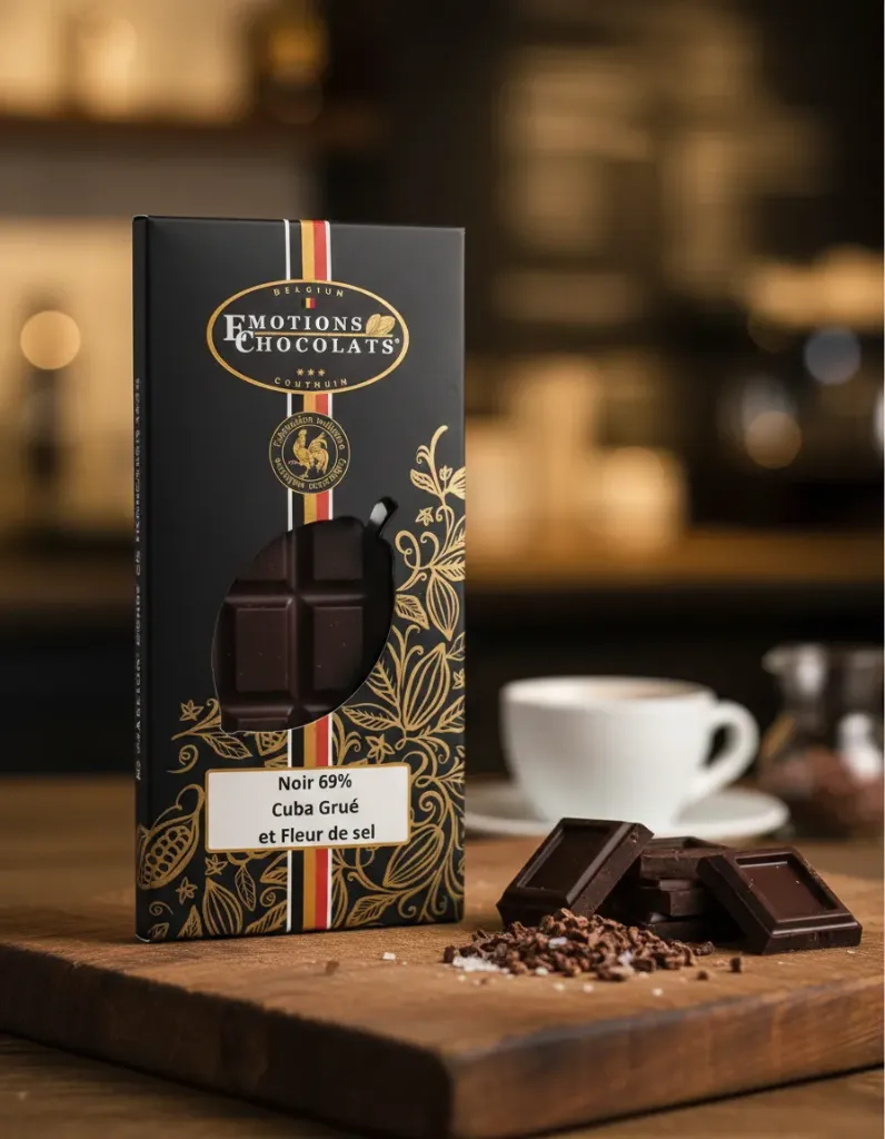 Tablette noire 69% Cuba Grué et Fleur de sel